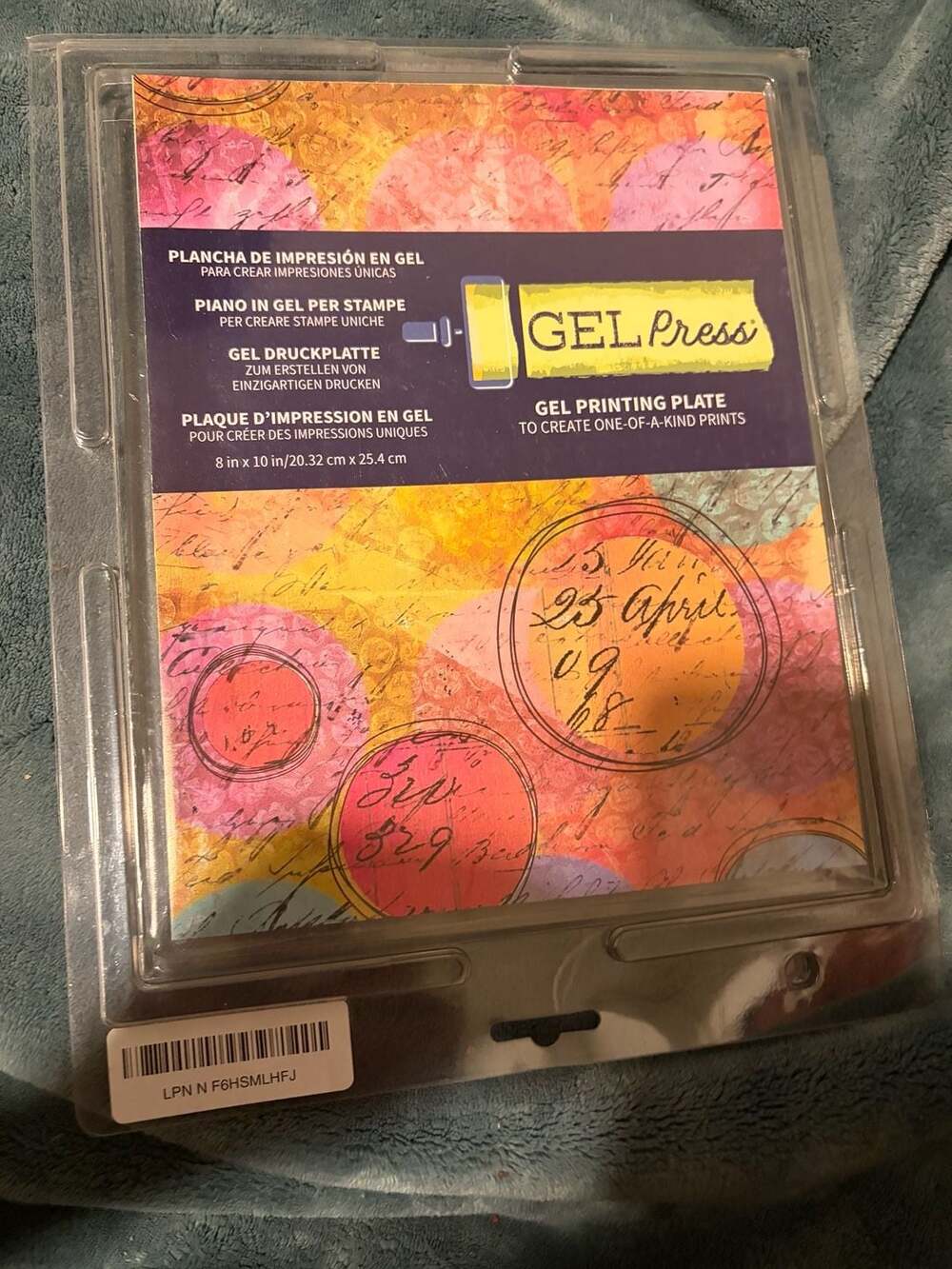 Gel Press Gel Printing Plate 8 in x 10 in